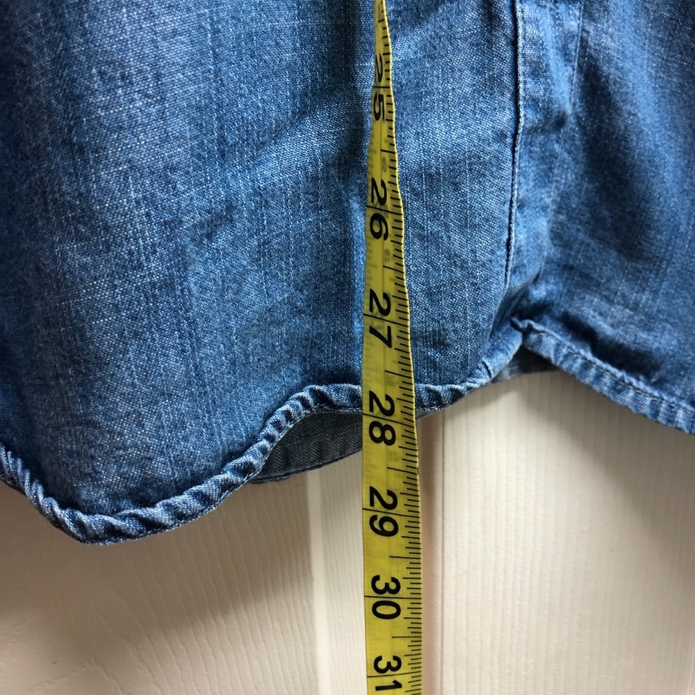 J. Jill Light Blue Denim Short-Sleeve Blouse - Picture 5 of 7